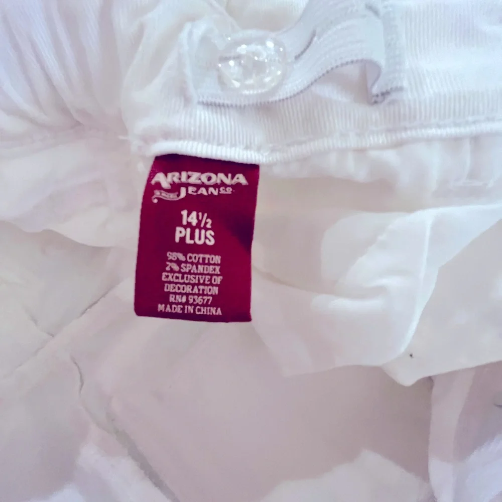 Arizona Jeans- Kids White Denim Cuffed Plus Size Shorts